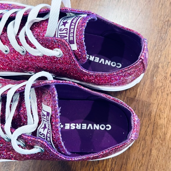 Converse Chuck Taylor All Star Glitter Low Top Sneakers Pink Girls 5, Womens 7 - Picture 9 of 13